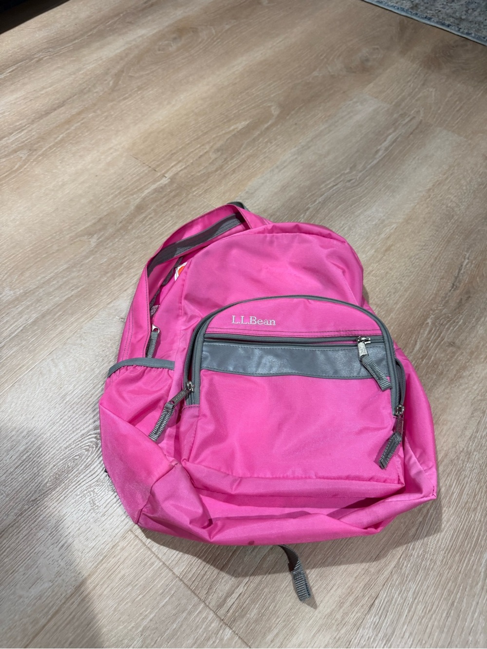 L.L. Bean Bright Pink Women's Backpack with Gray Accents
